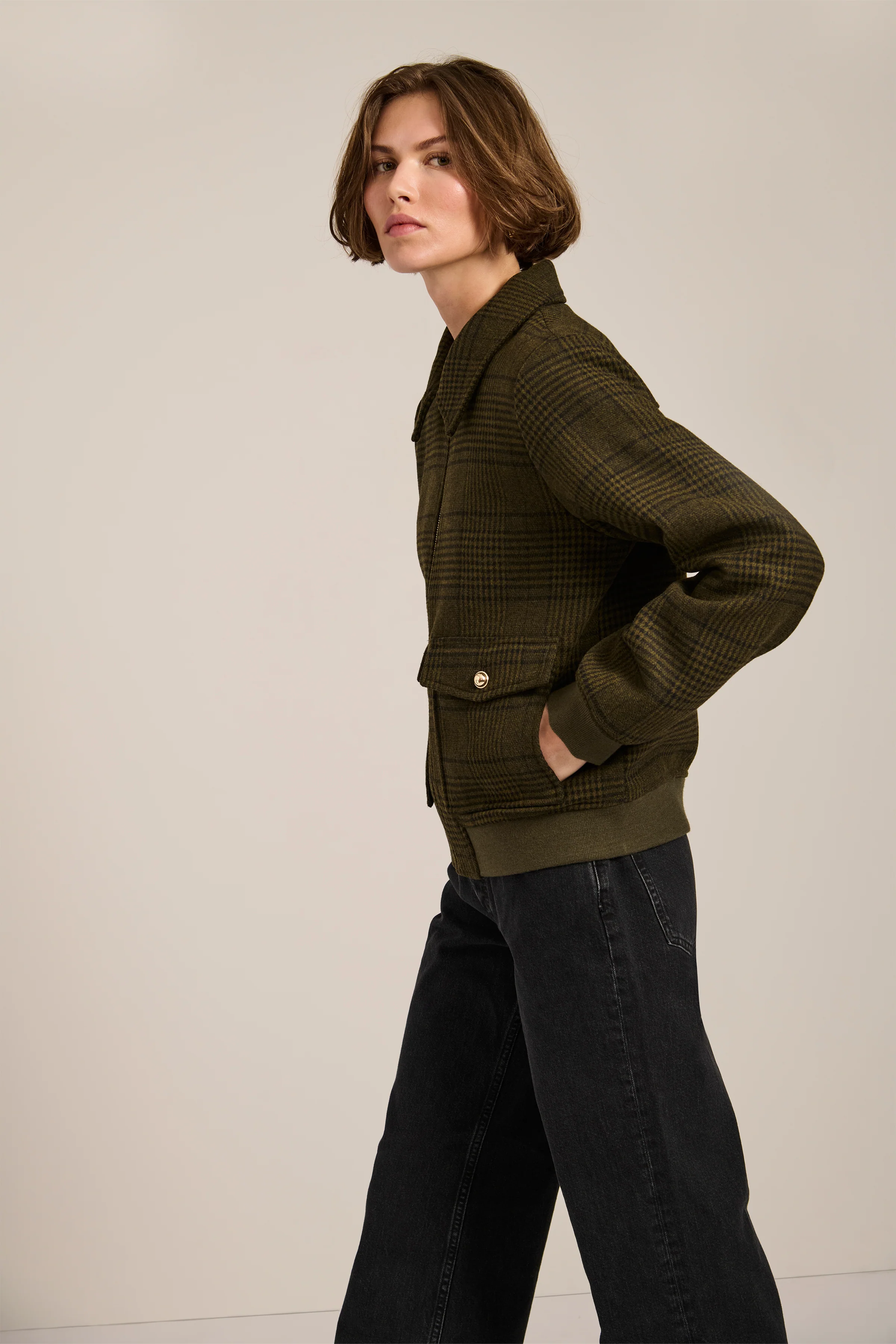 Village Plaid Utility Bomber - Image 3