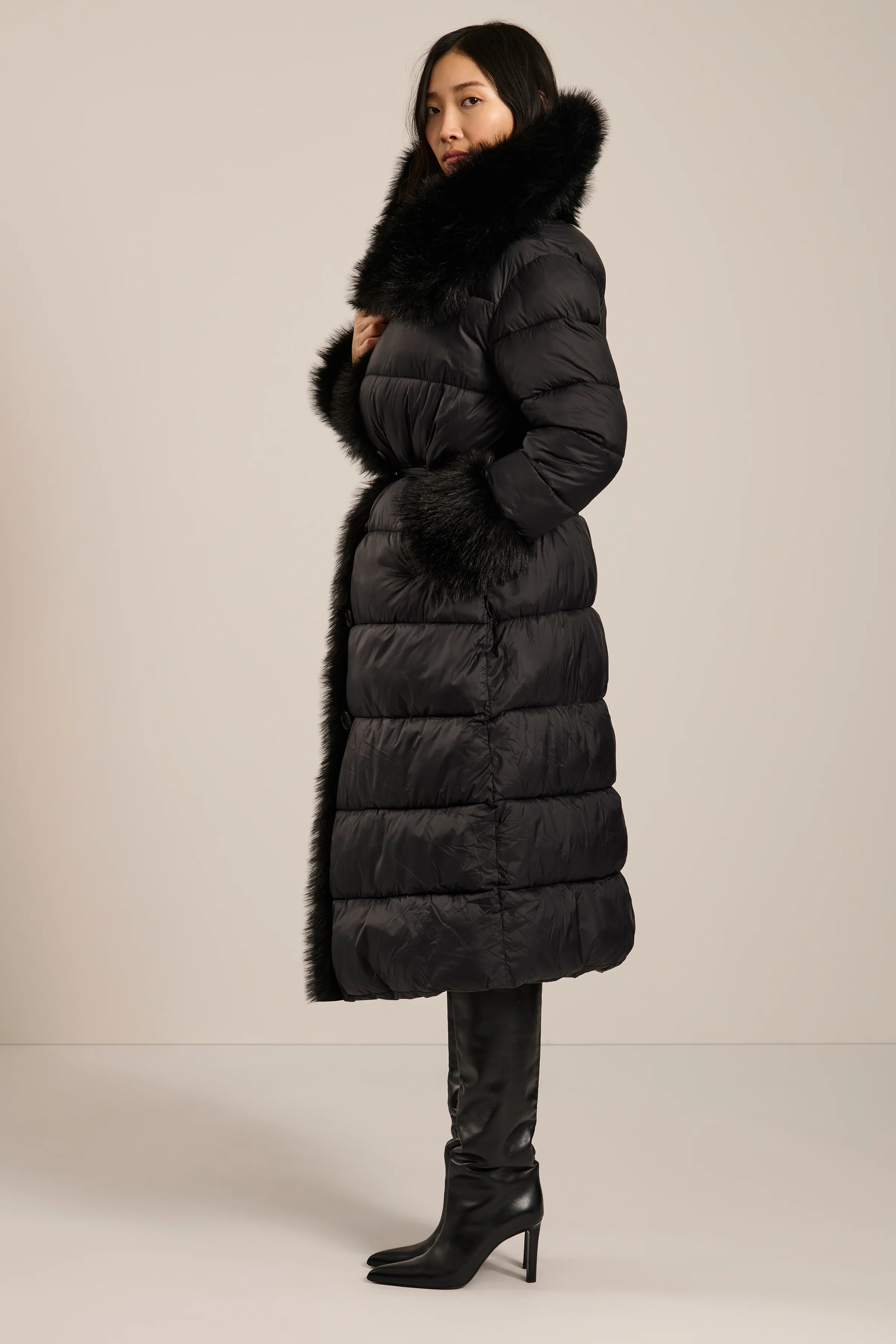 Vivienne Faux Fur Trim Puffer Coat - Image 5