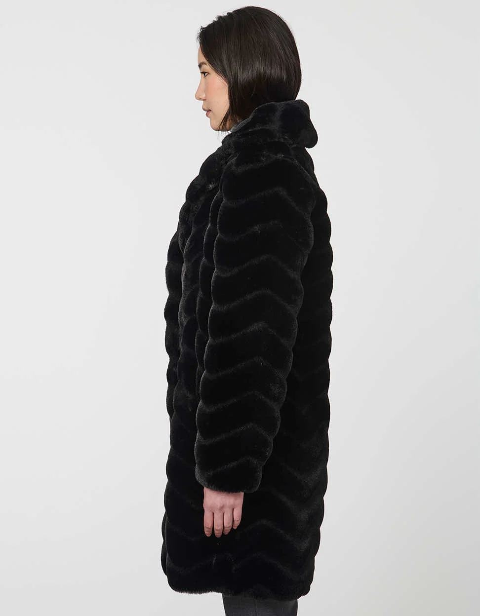Zigzag Vegan Fur Coat - Image 3